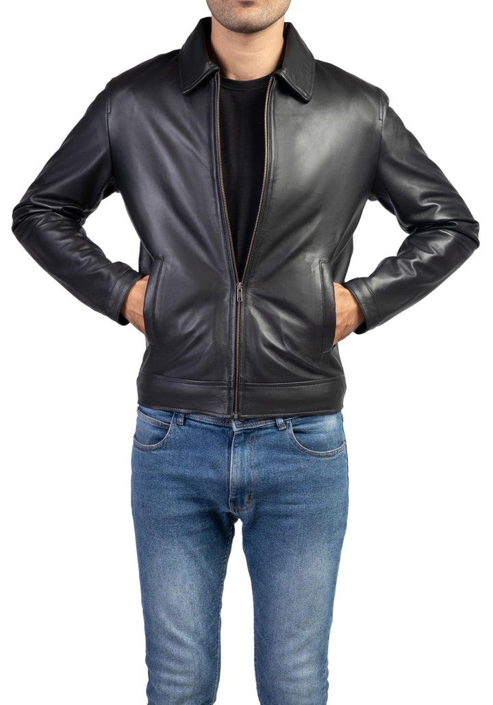 Men's Collar Shirt Premium Leather Jacket