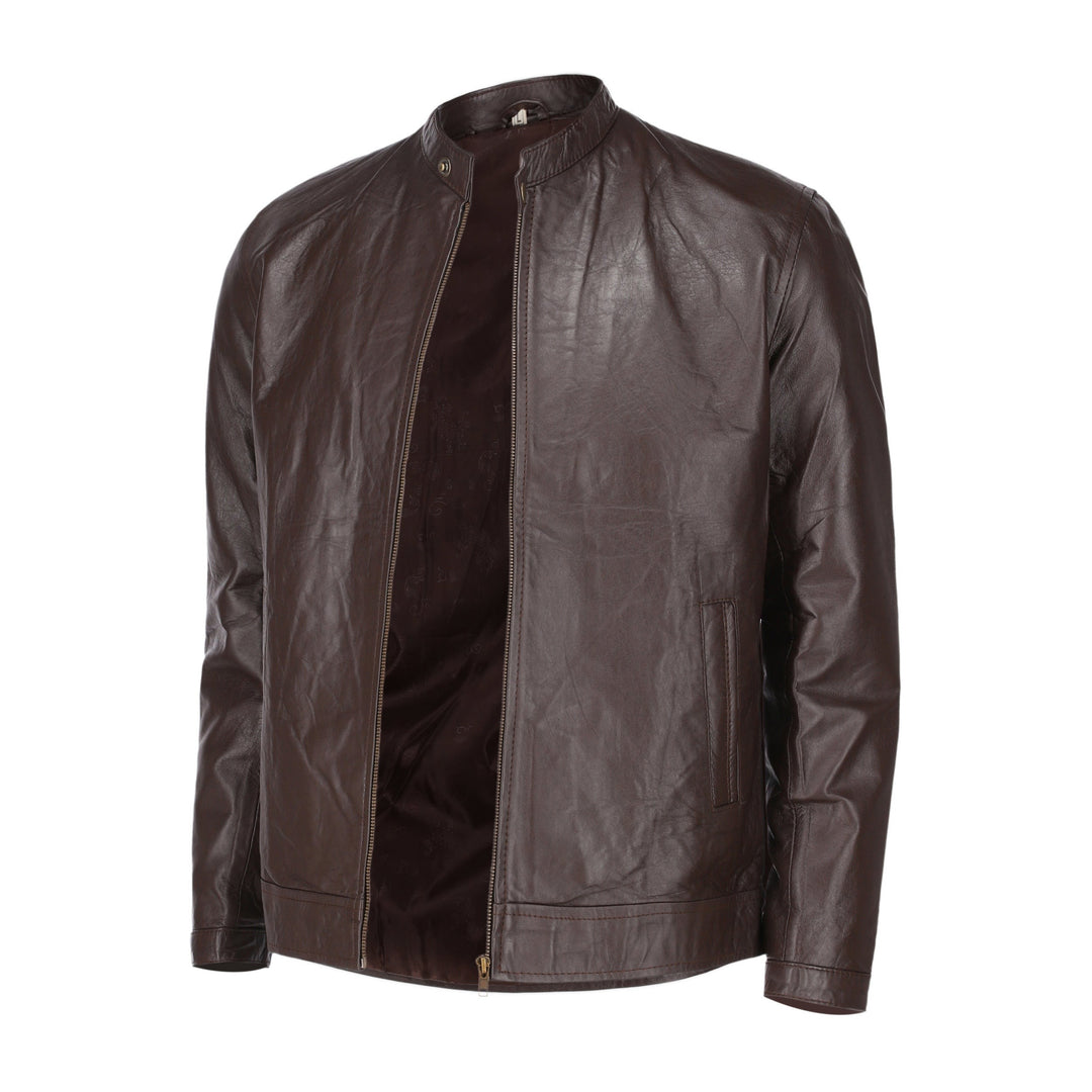 Brown Mens Pure Sheep Leather Jacket