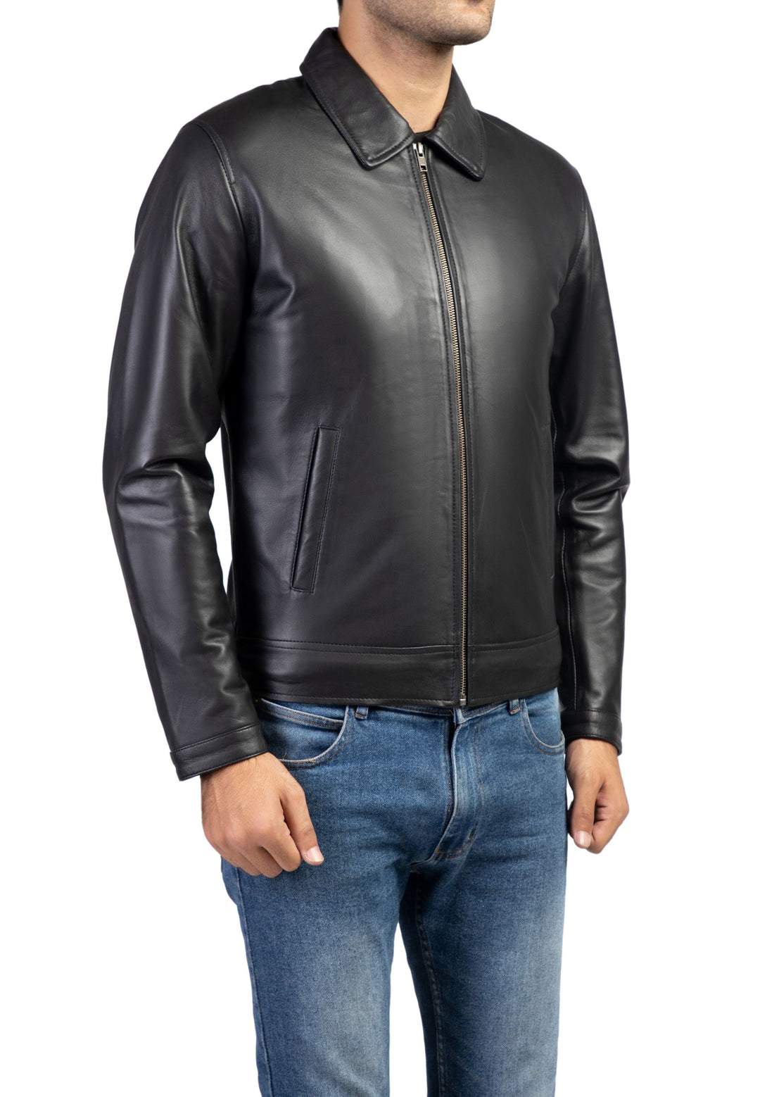 Men's Collar Shirt Premium Leather Jacket