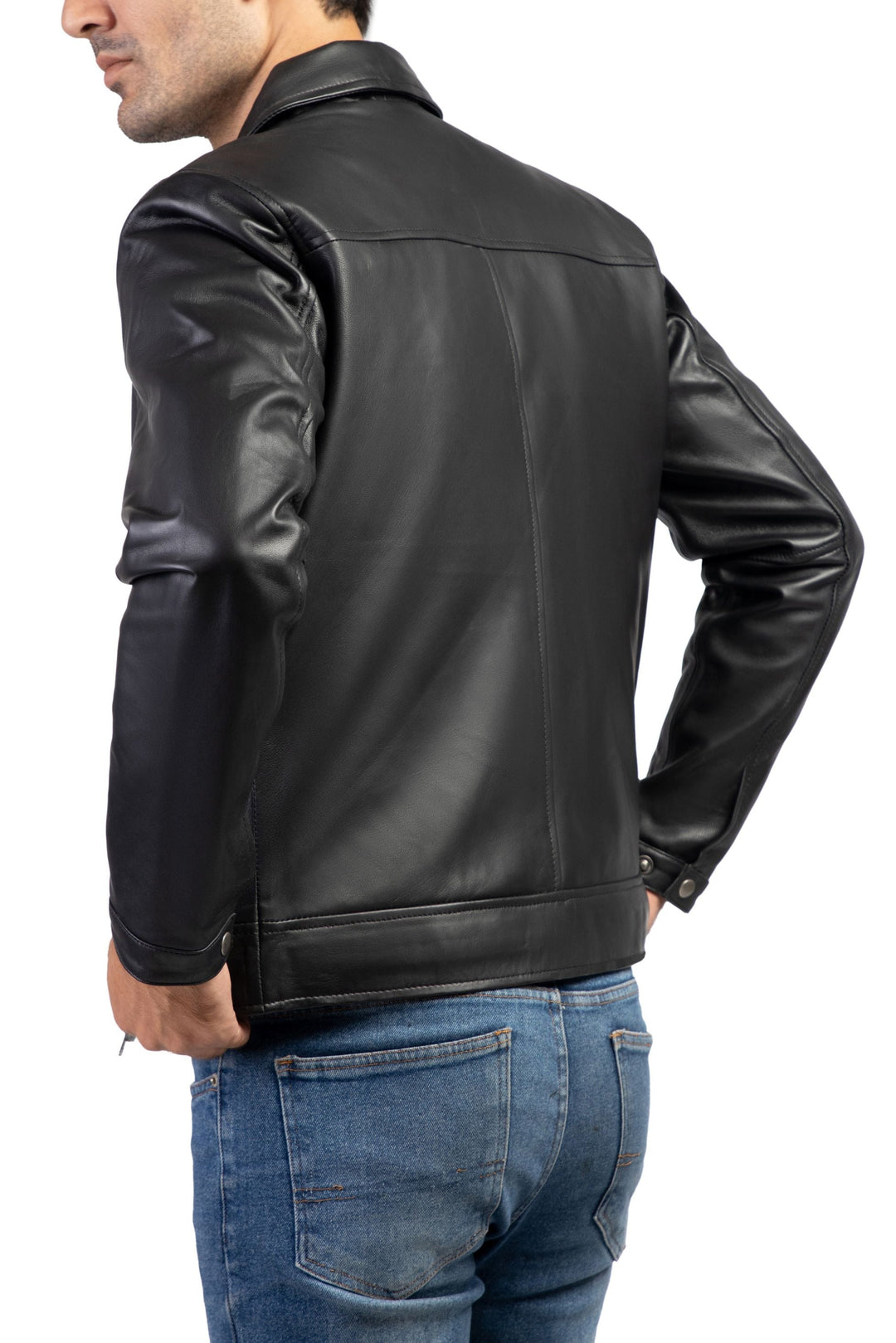 Men's Collar Shirt Premium Leather Jacket