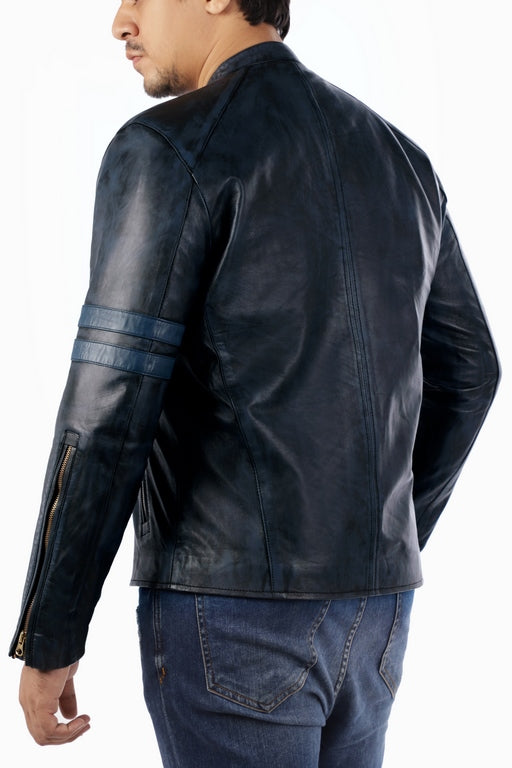 Genuine Lambskin Leather Jacket Blue