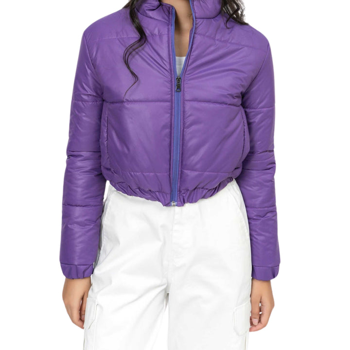 Cropped Puffer Jacket Purple