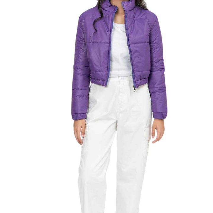 Cropped Puffer Jacket Purple