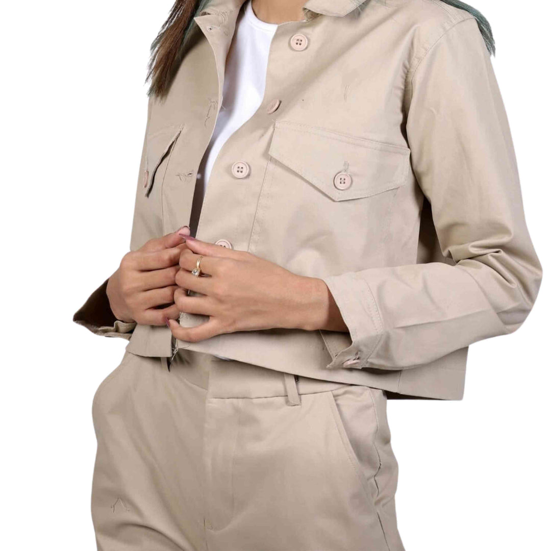 Cropped Jacket Beige