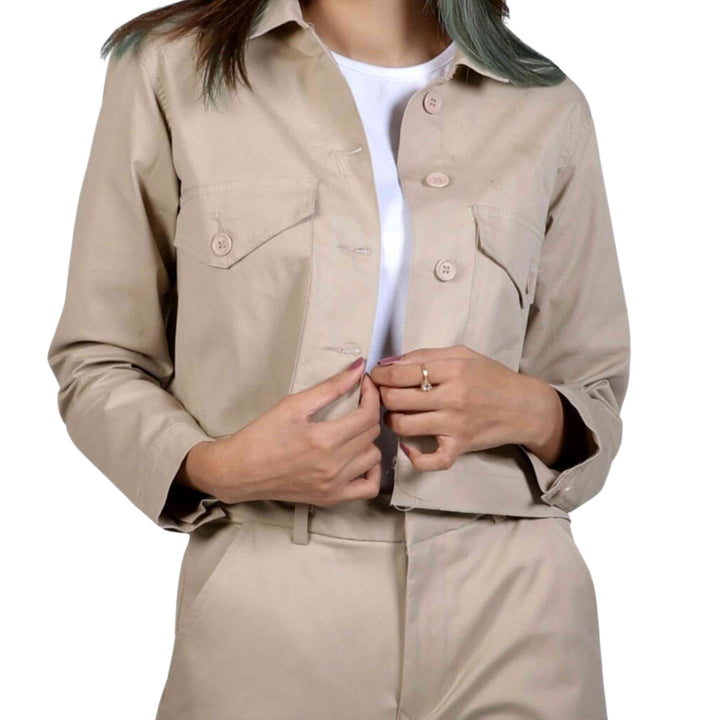 Cropped Jacket Beige